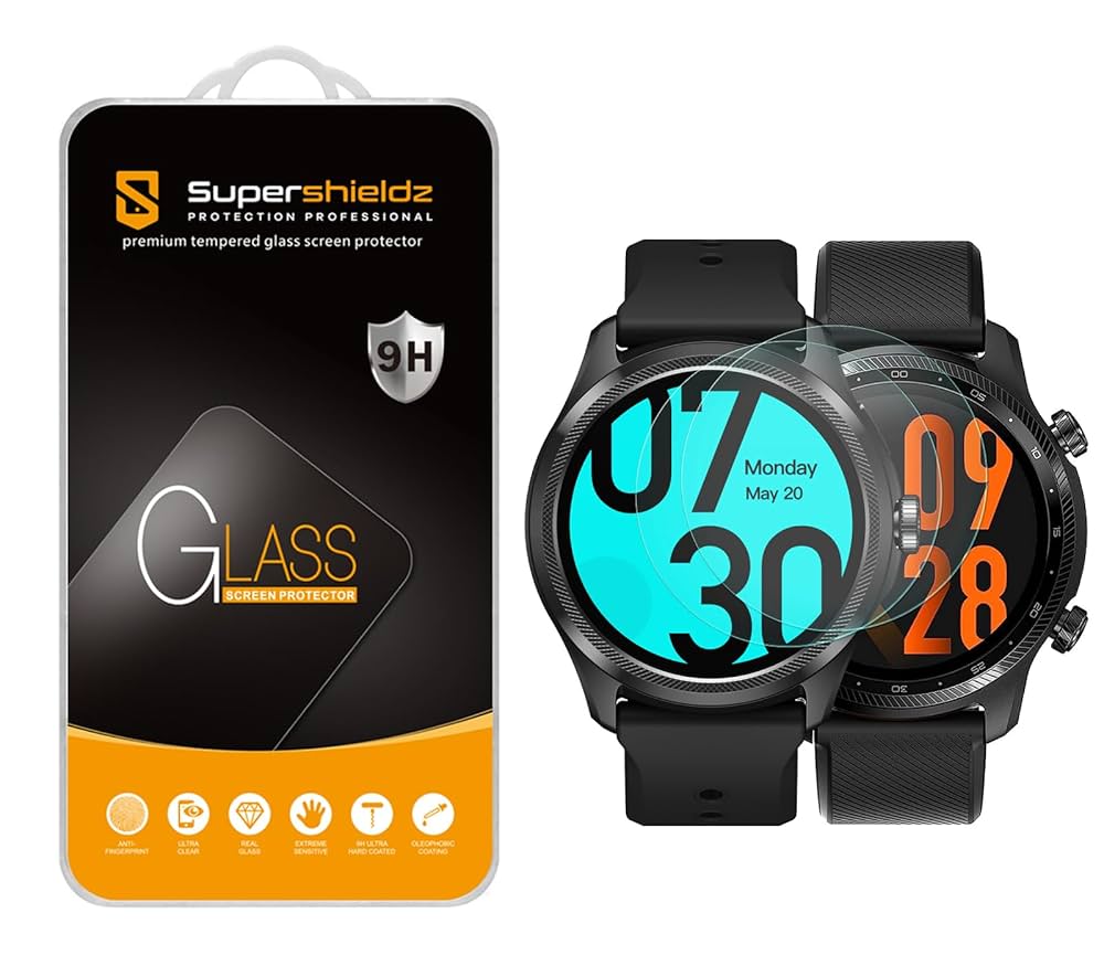TicWatch PRO S【9Hガラスフィルム】 Amazon.com: (2 Pack) Supershieldz Designed for Ticwatch